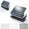 YOOMUR Macchina da collegare con 10 fori, perforatrice con 10 anelli di rilegatura(30 fori), mini rilegatrice per pianificatore, 26 fori su B5, 30 fori su A4, 20 fori, grigio/blu