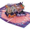 iBestgol Biglietto di auguri pop-up per Halloween, scheletro BOO | Design con scheletro, biglietto estraibile, busta inclusa, carta da 250 g/m², taglio laser, dimensioni 25,4 x 17,8 cm