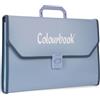 Colourbook Valigetta Portadisegni Wild 26x39 cm Azzurro Avion | Chiusura frontale a scatto, Polipropilene impermeabile, Maniglia ergonomica, Cartoncini F4, Tavole tecniche scuola