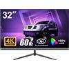 Gawfolk Display PC 4K UHD da 32 pollici monitor per computer ultra nitido (3840×2160p)