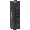 InLine Dockingstation USB 3.2 Hub 7 Porte Alluminio Nero con Alimentatore 2,5 A