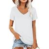 AirMood Maglietta estiva da donna, scollo a V, casual, a maniche corte, tunica blu M