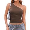 Avidlove Top Monospalla da Donna Top Eleganti Magliette Sexy Magliette Basic Senza Maniche Camicetta Tank Crop Party Y2K