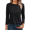 Airmood Camicette da donna con maniche a 3/4, casual, vestibilità ampia, girocollo, camicette di base