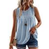 TUUHAW Canotte Donna Estive Elegante T Shirt Senza Maniche Magliette Estate | Collo Rotondo, Boho Camicia, Casual Pizzo Tank Top, Allentate Blusa, Vintage Tinta Unita, Classico Canottiera, Affari Lavoro