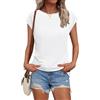 AirMood Maglietta da donna a girocollo con maniche ad aletta, estiva, casual, tinta unita