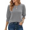Aottori Maglia Donna Maniche Tre Quarti Girocollo Sbuffo T Shirt Estiva | Morbida miscela elasticizzata, girocollo, maniche tre quarti a sbuffo, linea comoda per ufficio viaggio e relax