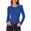 Aottori Maglia Donna Manica Lunga con Tasca Girocollo Slim Fit | Maglietta, Elegante, Basic Tops, Intimo, Aderente Elasticizzato, Sottogiacca Tinta Unita, Casual