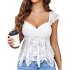 Avidlove Canotta Donna in Pizzo Canottiera Elegante Senza Maniche Camicetta Estiva Tank Top Sexy Camisole con Scollo a V Casual Maglietta Rave Outfit y2k T Shirt