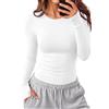 Aottori Maglia Donna Maniche Lunghe Girocollo T‑Shirt Foro Pollice Elastica | Maglie manica lunga Slim, T‑shirt polsature foro pollice Elastica, Tops Basic Casual, intimo per uscite giornaliere