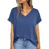 AirMood Top estivo da donna con scollo a V, vestibilità ampia, casual, a maniche corte, stile casual