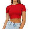 AirMood Maglietta estiva da donna, a maniche corte, casual, cropped