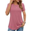 Aottori T-Shirt Donna Girocollo Manica Corta Estiva Elegante | Maglietta, Maglia Cotone Leggero Basic, Top Elasticizzato Casual, Tee, Tinta Unita