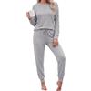 Aseniza Pigiama Donna Invernale Cotone Lungo Set Due Pezzi a Righe S-XXL | Set pigiama donna cotone, top a righe, homewear, relax sul divano, viaggio e tempo libero
