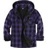 JACKETOWN Giacca Boscaiolo da Uomo Giacca Uomo Foderata Cappuccio a Quadri Flanella con Cerniera Sherpa Trekking Invernale Camicia in Flanella Outdoor