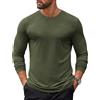 COOFANDY Maglietta Uomo Manica Lunga Magliette da Lavoro T Shirt Casual Tshirt Basic Magliette Tinta Unita
