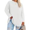 Fisoew Maglia da Donna Taglie Forti a Maniche Lunghe e Girocollo | Maglia da donna taglie forti a maniche lunghe