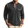 COOFANDY Maglietta Uomo Manica Lunga Henley Shirt S-4XL | Basic Maglia Henley Tshirt, T-Shirt Manica Lunga