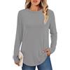 AirMood T-shirt casual da donna a manica lunga, semplice, scollo rotondo, vestibilità ampia