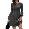 Zeagoo Vestito Donna Maniche Lunghe Vestiti Scollo Rotondo Elegante Abiti | Otoño Inverno Vestito, Maniche A Sbuffo Maglione Abito, Vita Alta A Trapezio Vestiti, XS-XXL