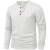 KEFITEVD Magliette Uomo Henley Maglia Manica Lunga Uomo Cotone Basica T-Shirt con 3 Bottoni