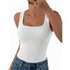 Aottori Canotta Donna Scollo Quadrato Aderente Slim Fit | Estiva, Canottiera, Elegante Basic, Tank Top, Senza Maniche, Sottogiacca a Maglia Casual Sexy