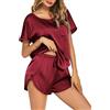 Ekouaer Pigiami Estivi Donna Pigiama Corto Seta Donna Set Maniche Corte e Pantaloncini