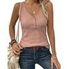 Zeagoo Canotta da Donna Estivo Scollo a V Camicetta Capo Rigato Bottoni | Maglietta Senza Maniche | Canottiere Elegante | Tops Basic Casual | Rigato e Bottoni Cami | S-2XL