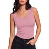 Aottori Canotta Donna A Costine Slim Fit Spalla Larga | Morbido, Casual, Uso Quotidiano, Primavera Estate