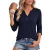 Aottori Top Donna Scollo A V Manica 3/4 Fit Ampio | Morbido, Casual, Uso Quotidiano, Primavera Estate