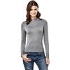 Vincenzo Boretti Maglione-Pullover Elegante Donna, Disegno Classico con Scollo-a V e Collo-Alto, Manica-Lunga, Taglio Normale, Caldo - Ideal per Inverno Autunno, Mezza Stagione