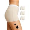 NoBlood - 3 Boxer Ciclo Beige Flusso Abbondante Cotone XXS-6XL | Ideale per la notte o lo sport. Flusso molto abbondante: questo boxer mestruale è il più assorbente della nostra collezione!