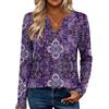 Zeagoo Maglietta Donna Scollo a V Maniche Lunghe T Shirt Stampa Blusa | Elegante Tee Shirt Autunno e inverno