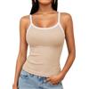 Aottori Canottiera Donna Coste Girocollo | Tessuto elasticizzato, Casual chic, Look da vacanza, Primavera estate