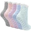 PUTUO Calzini Invernali Antiscivolo per Donna: Calze da Casa Calde Morbide Termiche per Donna Calzini Soffici Pelosi per Regalo Natale 5 Paia 35-41