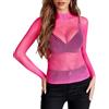 Avidlove Camicia Rete Donna Trasparente Sexy Maglietta Maniche Lunghe Blusa | Top Scollo a Lupetto,Elegante,Versatile,Stratificazione,Leggero e Traspirante,Camicetta a Rete Festival Clubwear Party