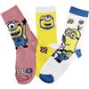 Minions - Set 3 Paia di Calzini per Bambina, in Cotone (Pack 1, Taglia 27-30)