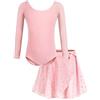 Bricnat Abiti da Danza Classica per Bambine, Abito da Danza Classica, Body da Danza per Bambini, Manica Corta/Manica Lunga, Abito da Danza in Cotone con Gonna in Chiffon, tutù, 2-10 Anni