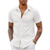 COOFANDY Camicie a maniche corte da uomo estive con bottoni camicie da abito camicia slim fit camicie casual da lavoro camicia da lavoro