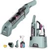 Shark StainForce, Pulitore Elettrico e Smacchiatore Senza Filo, HX100EUCP | Grigio, Leggero, Macchie, Odori, Tappeti, Moquette, Tappezzeria, Sedili Auto, Cestello, Accessori, Detergente Spray, Ricarica
