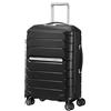 Samsonite Flux Trolley da cabina, 55 cm | Nero, trolley rigido espandibile, 37/44 L, con ruote girevoli scorrevoli e divisorio con zip a U e tasca
