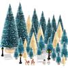 BOUBONI Set 35 Pezzi Villaggio di Natale Mini Alberi Pupazzi di Neve