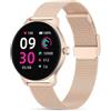 LUNIQUESHOP LSFIT Smartwatch Oro, Orologio fitness da donna saturimetro (SpO2)/frequenza cardiaca/monitor della pressione, sonno, controllo della musica, Calorie, Android iOS