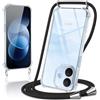 Coiwxmoi Cover per Xiaomi Redmi Note 17 Pro con Cordino,Trasparente Custodia con Laccio Tracolla Corda Catena Cinghia,Ultra Morbido Silicone TPU Antiurto Case per Xiaomi Redmi Note 17 Pro, Nero