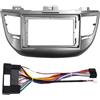 CRRYUQWWM Mascherina Autoradio 9 Pollici Per HYUNDAI Per Tucson 2015 2016 2017, GPS, Lettore MP5, Stereo, Pannello 2 DIN(Frame-cord-silver)