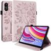 LSPCASA Custodia per Xiaomi Redmi Pad Pro 12.1Pollici PU Leather Cover Con Slot Per Carte Folio Stand Protettiva Case Tablet Cover per Xiaomi Redmi Pad Pro-Rosa
