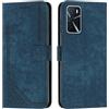 XFDSFDL® Custodia per Oppo A16 / A16s CPH2269/CPH2271 (6,52 pollici), in pelle PU, con stampa di strisce con supporto magnetico chiusura a portafoglio, colore: Blu