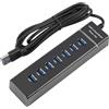 Cyiamku Hub USB 7 porte 3.0 5Gbps, Hub USB con alimentazione e cavo lungo 150 cm, Splitter ad alta velocità, adattatore multiporta plug & play per PC desktop, laptop, tastiera, mouse, disco rigido, stampante