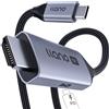 llano Cavo USB C a HDMI 2.1 8K PD100W ricarica rapida (1,5 m) | 1080P 8K@60Hz, 4K@240/144/120Hz, adattatore unidirezionale, compatibile con Thunderbolt 5/4/3, iPhone 17/16/15, ecc.