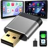FlyJunct Mini CarPlay Wireless e Android Auto per GPS Auto da Cruscotto, Grigio | Connessione Automatica, Bassa Latenza, Upgrade da Cablato a Wireless, iOS 10+ e Android 11+